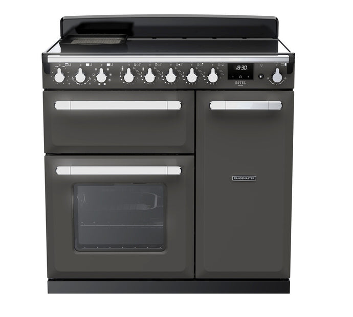 Rangemaster Estel Deluxe 90 | Induction | Slate | Chrome Trim | ESDL90EIPSLT/CM1