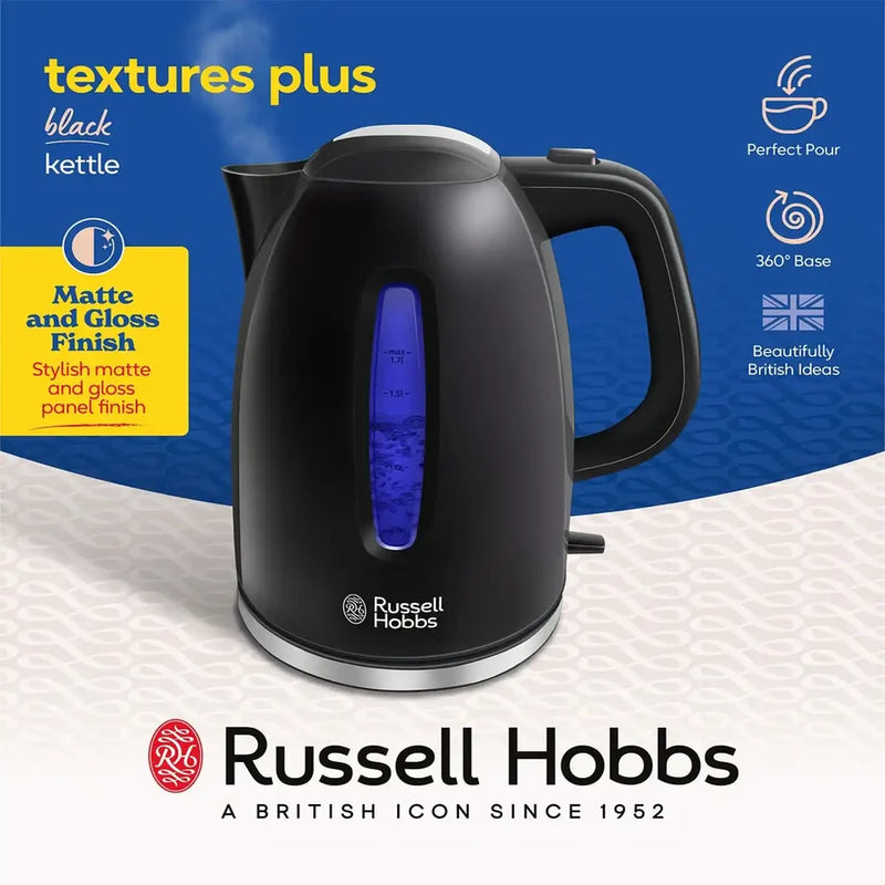 Załaduj obraz do przeglądarki galerii, Russell Hobbs Textures Kettle | Black | 22591
