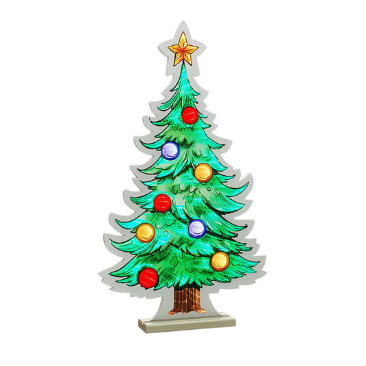 Festive Christmas Tree with Baubles Infinity Mirror Light | 66cm | 302206