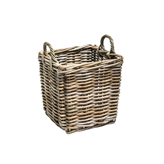 Sirocco Natural Wicker Log Basket Square Medium