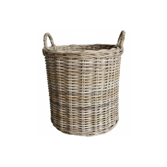 Sirocco Natural Wicker Log Basket Round Small