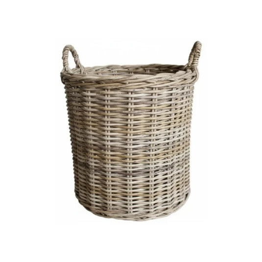 Sirocco Natural Wicker Log Basket Round Medium