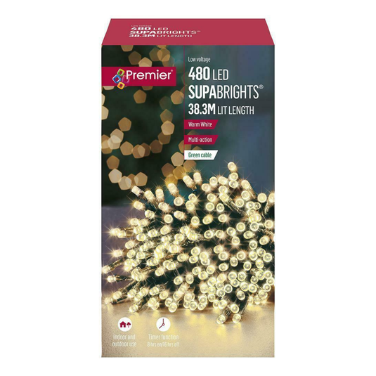Premier Decorations 480 Multi Function LED Lights Warm White | FLV162172WW
