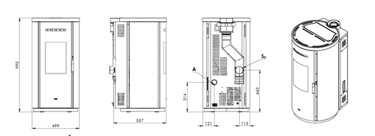 Klover Krono Air 80 Pellet Stove | 8KW | KLKRN001