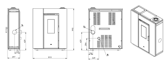 Klover Klin Air 80 Pellet Stove | 8KW | KLKLN001