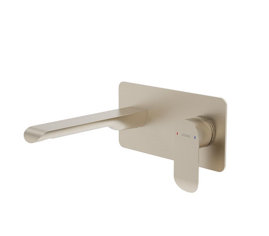 SCOPE Wall Mounted Basin Mixer Brushed Nickel