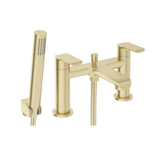 SCOPE Deck Mounted Bath Shower Mixer Brushed Gold