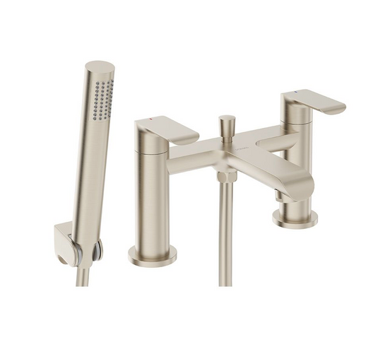 SCOPE Deck Mounted Bath Shower Mixer Brushed Nickel