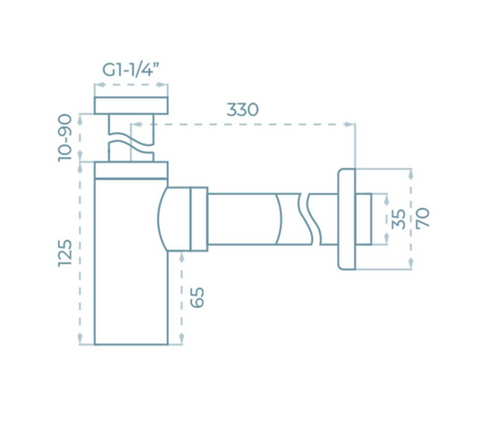 Sonas Sync Brass Minimalist Bottle Trap Chrome | UBR0033