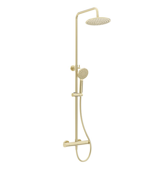 URBAN Round Thermostatic Shower Kit Brushed Gold