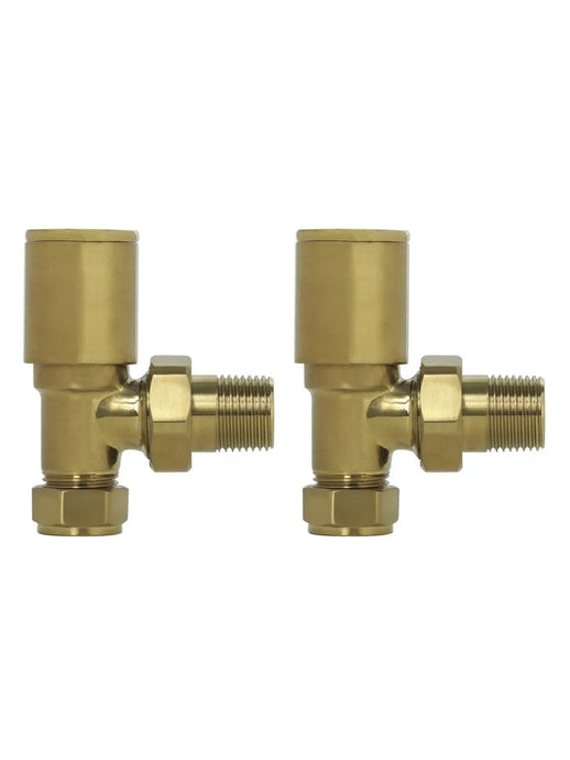Sonas Round Angled Radiator Valve | Brushed Gold | UHT00007