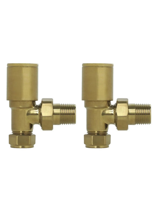 Sonas Round Angled Radiator Valve | Brushed Gold | UHT00007