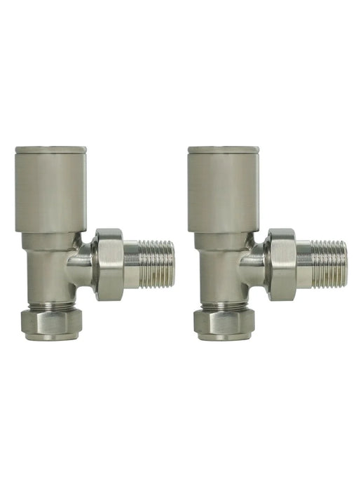 Sonas Round Angled Radiator Valve | Brushed Nickel | UHT00008
