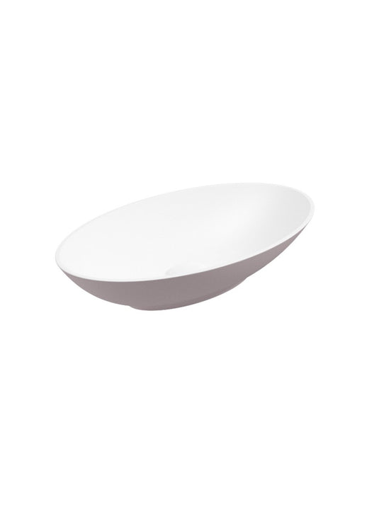 Sonas Skal Oval 60Cm Wash Basin White Cashmere Pink & Waste | UF0582