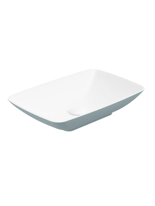 Sonas Skal Rectangle 60Cm Wash Basin White Coral Green & Waste | UF1249