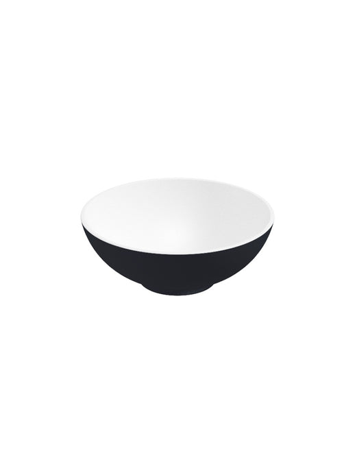 Sonas Skal Round 40Cm Wash Basin White Black & Waste | UF1246