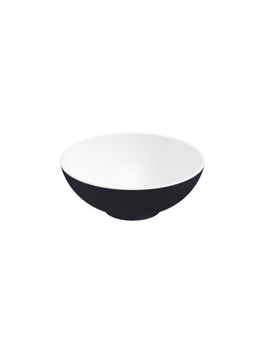 Sonas Skal Round 40Cm Wash Basin White Black & Waste | UF1246