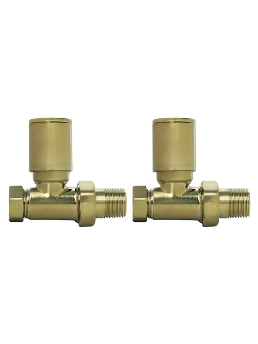Sonas Round Straight Radiator Valve | Brushed Gold | UHT00011