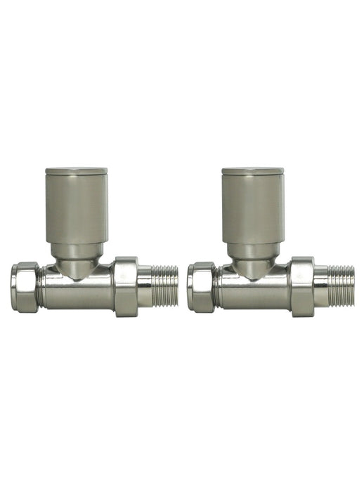 Sonas Round Straight Radiator Valve | Brushed Nickel | UHT00012