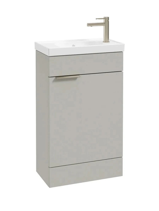 Sonas Stockholm Floorstanding 50Cm Cloakroom Vanity Unit | Matt Arctic Grey | Brushed Nickel Handle | UF1512
