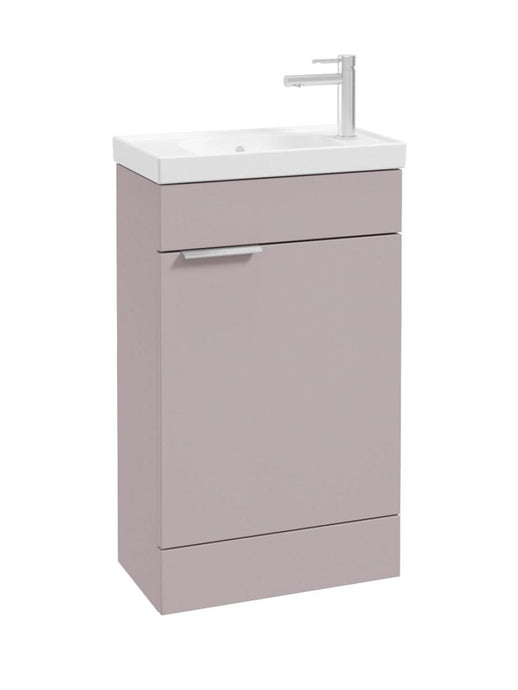 Sonas Stockholm Floorstanding 50Cm Cloakroom Vanity Unit | Matt Cashmere Pink | Brushed Chrome Handle | UF0734
