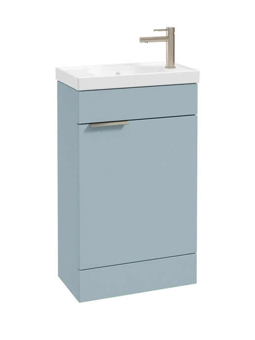 Sonas Stockholm Floorstanding 50Cm Cloakroom Vanity Unit | Matt Morning Sky Blue | Brushed Nickel Handle | UF1509