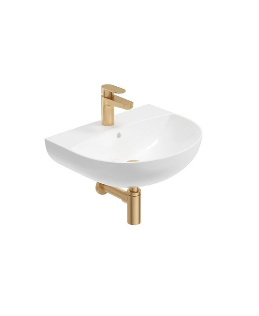 Sonas Horizon Round 50Cm 1 Tap Hole Wash Basin & Bottle Trap | Brushed Gold | USW0457