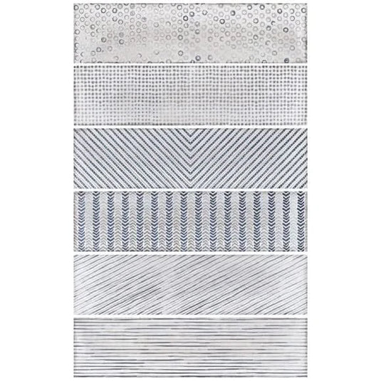 splendours tile in fabric blue night, 7.5x30cm