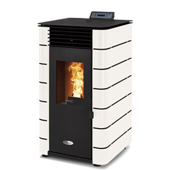 Stanley Solis K100 Edge 8Kw Wood Pellet Stove | Flat | White | K100SPWHFLT
