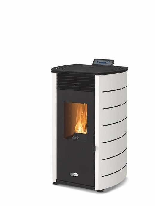 Stanley Solis K100 Wood Pellet Stove | 8KW | Curve | White | K100SPWHCUR
