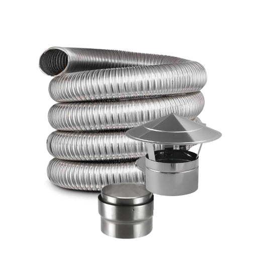 Twin Wall Flexi Kit 9M with Cowl & Joiner | 3"