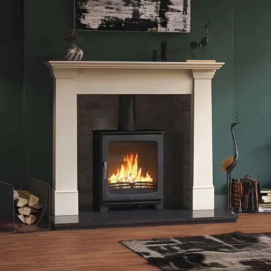 Package Deal: Henley Willow 6.7Kw Multifuel Stove + Kildare Alpine White Surround 54