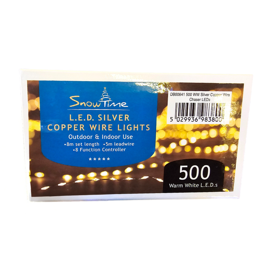 Snowtime 500 warm white LEDs 5m lead wire 1.6cm bulb spacing | DB00641