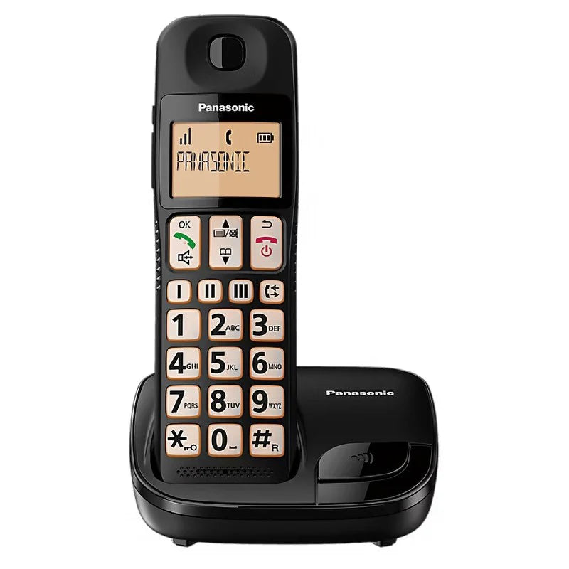 Завантажте зображення в засіб перегляду галереї, Panasonic KX-TGE110 Single Big Button Cordless Dect Phone | Black | TLP110
