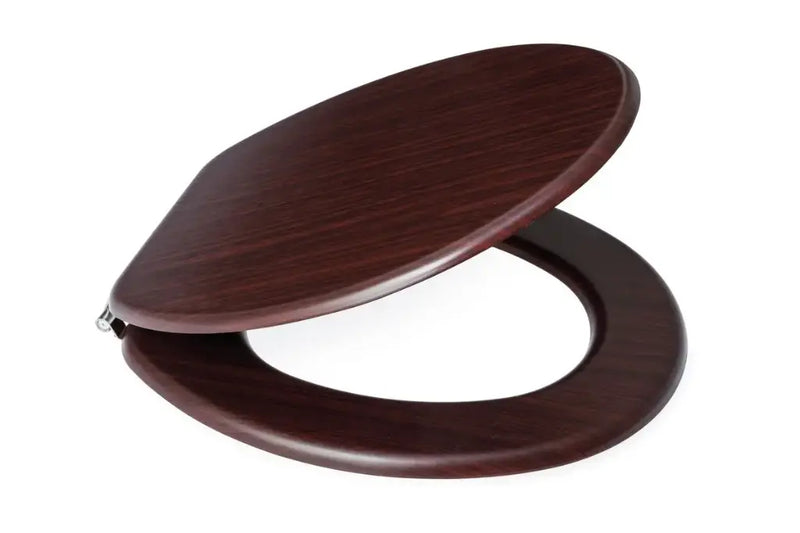 Load image into Gallery viewer, Mahogany MDF Toilet Seat With Stainless Steel Hinges | BCTS213
