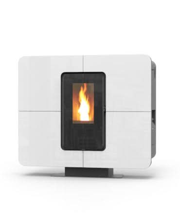Thermorossi Slim Quadro Glass 14 Wood Pellet Boiler | White
