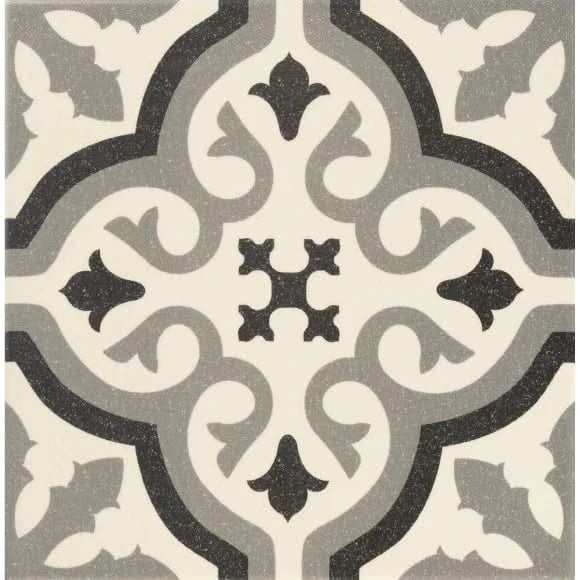 victorian centro florentine tile in white, 20x20cm
