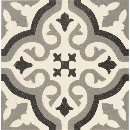 victorian centro florentine tile in white, 20x20cm
