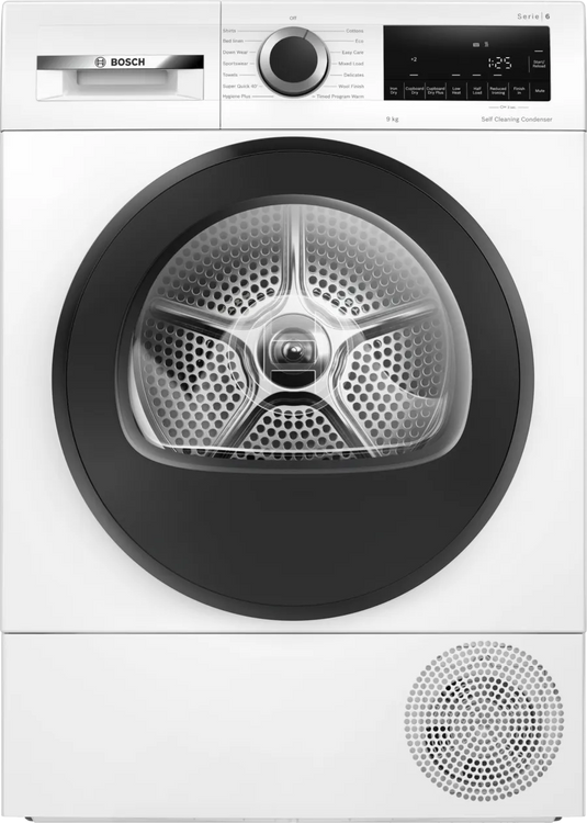 Bosch Series 6 Heat Pump Condenser Dryer | 9kg | White | WQG24500GB
