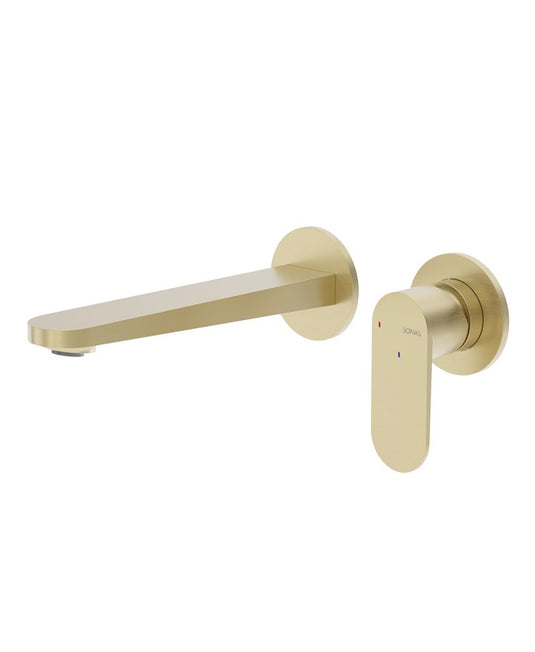 Sonas Urban Wall Mounted Basin Mixer | Brushed Gold | UBR0259
