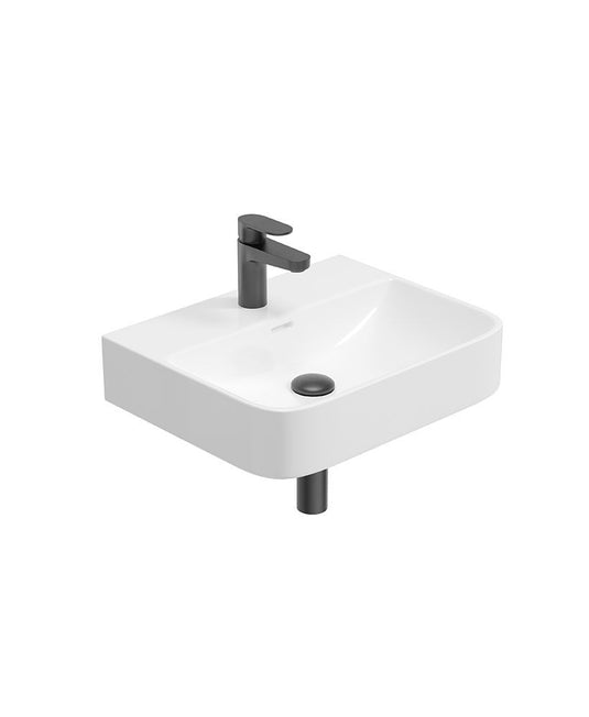 Sonas Horizon Square 50Cm 1 Tap Hole Wash Basin & Bottle Trap | Matt Black | USW0465
