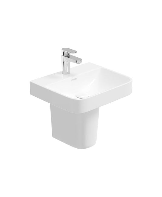 Sonas Horizon Square 45Cm 1 Tap Hole Wash Basin & Semi Pedestal | USW0329