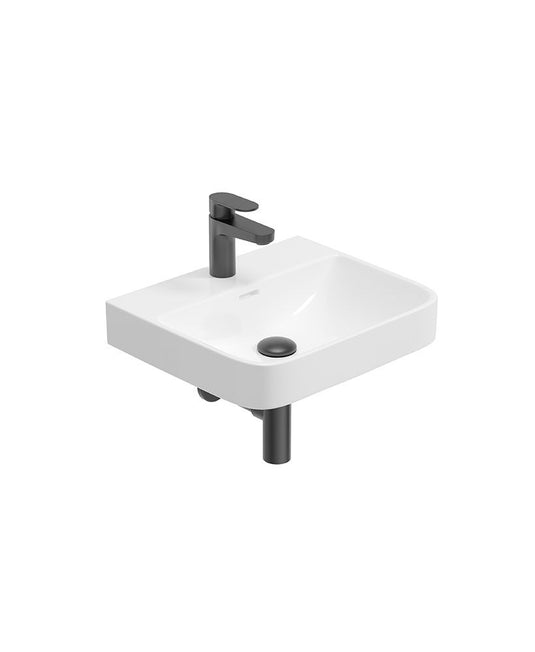 Sonas Horizon Square 45Cm 1 Tap Hole Wash Basin & Bottle Trap | Matt Black | USW0468