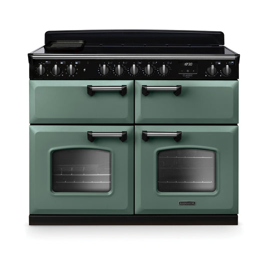 Rangemaster Classic Deluxe Bc 110 Induction Mineral Green with Chrome Trim | CLDLB110EIPMGR/CM1