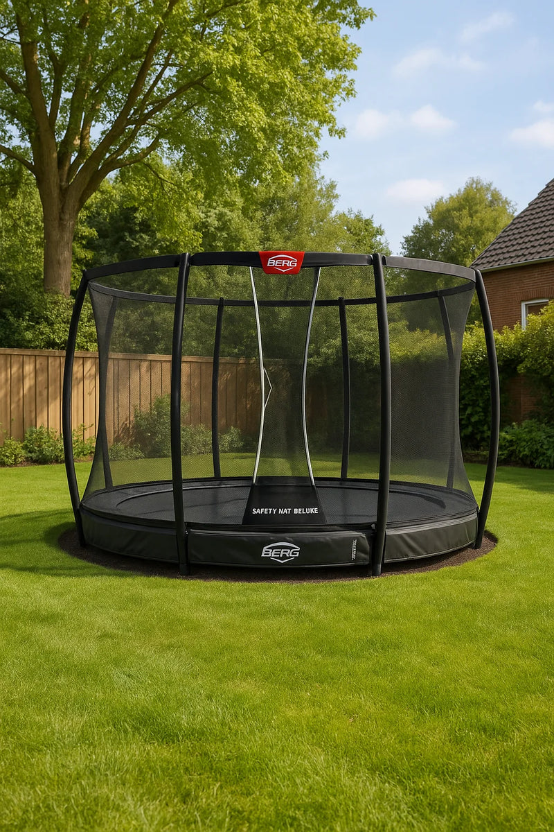 Load image into Gallery viewer, Berg Champion InGround Trampoline | 430CM/ 14FT | Safety Net Deluxe | Grey | 35.44.87.02
