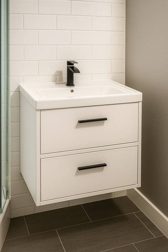 white Vanity Unit with Black handle