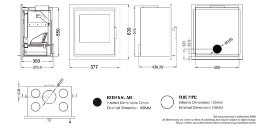 Henley Athens 500 | 6.2KW | Black Glass | ST028B