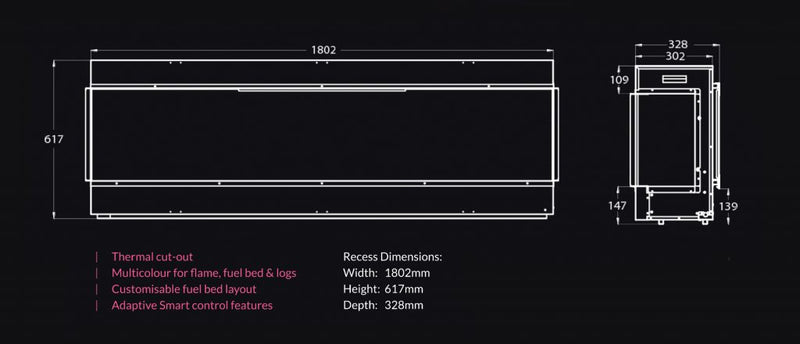 Załaduj obraz do przeglądarki galerii, Henley Aurora 1800 Electric Fire | CS 3SFPT 1800
