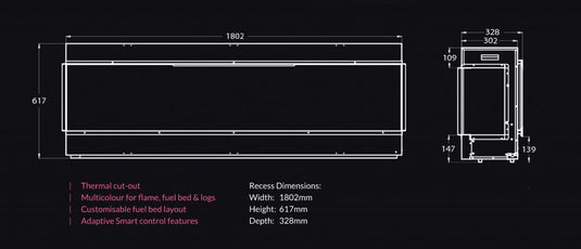 Henley Aurora 1800 Electric Fire | CS 3SFPT 1800