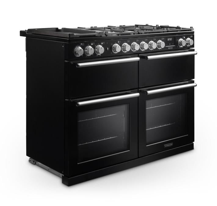 Завантажте зображення в засіб перегляду галереї, Rangemaster Nexus 110Cm Induction Slow Oven Gloss Black With Chrome Trim | NEXB110EIPGBL/CM1

